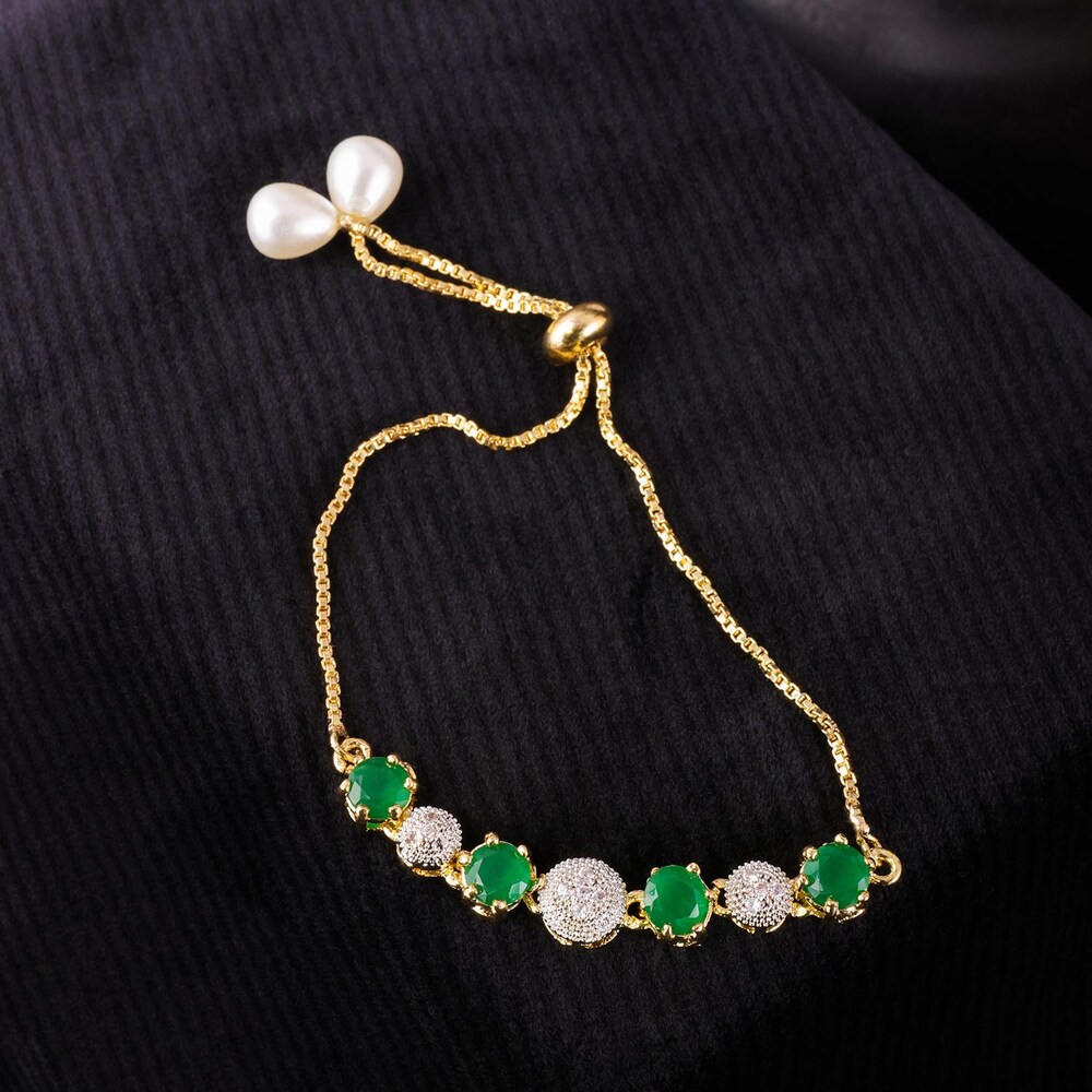  Green Bracelet With Double Stone