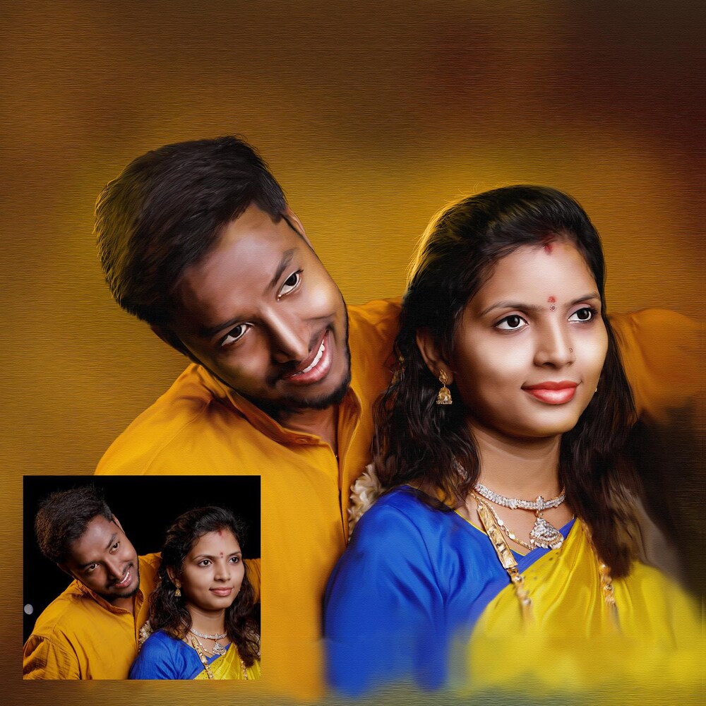  Elegant Couple Oil Paint Art