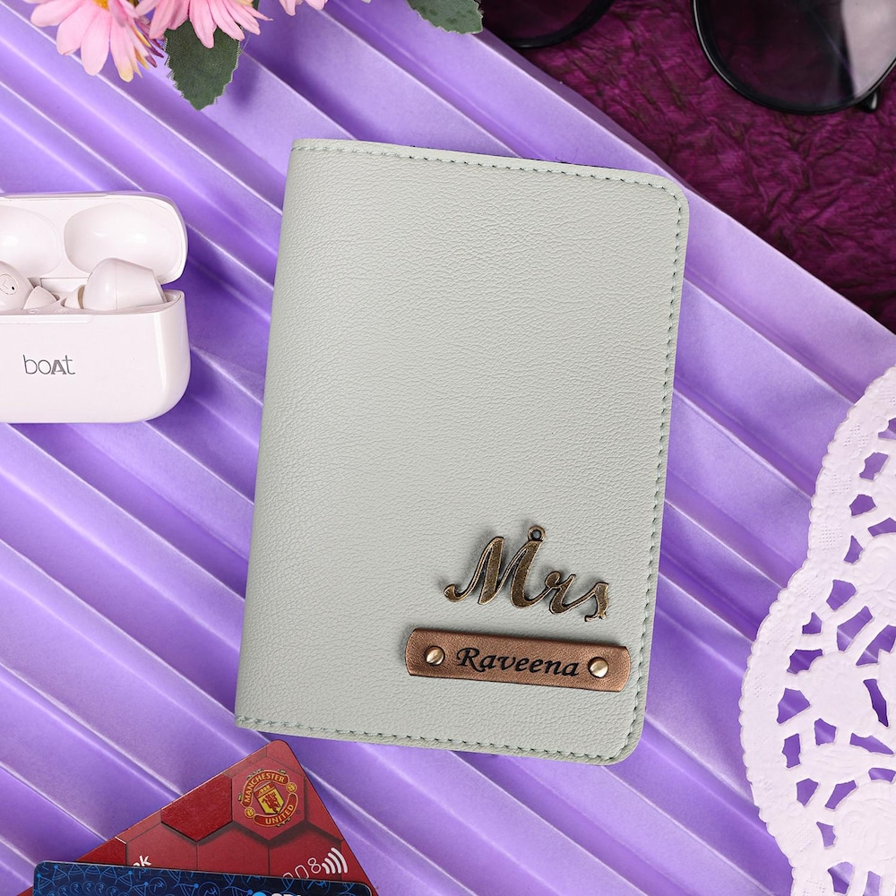  Personalized Sea Green Passport Cover