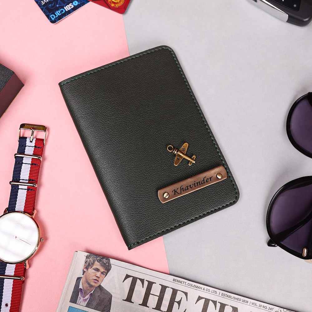 Personalized Green Passport Cover