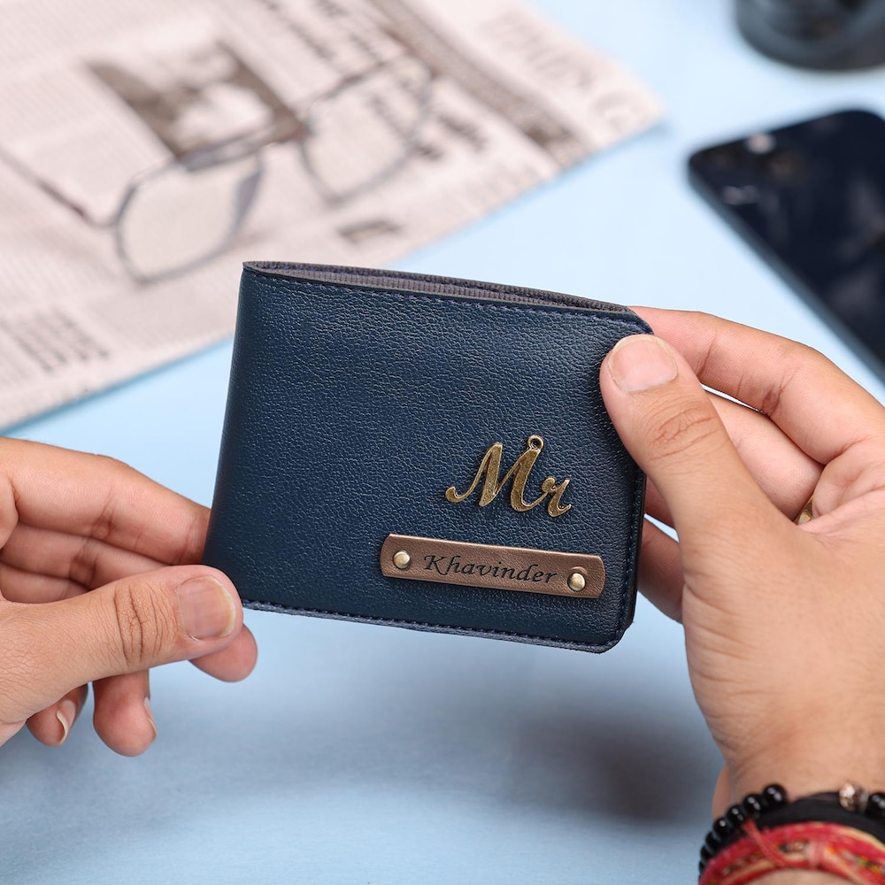  Personalized Blue Mens Wallet