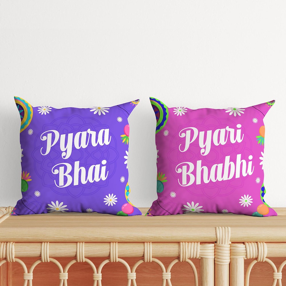  Pyara And Pyari Bhai Bhabhi Cushion Combo