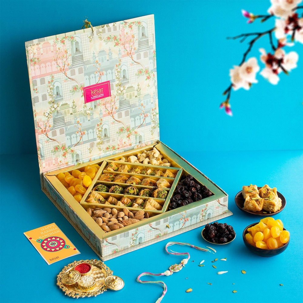  Yummy Baklava And Roasted Nuts With Rakhi Combo