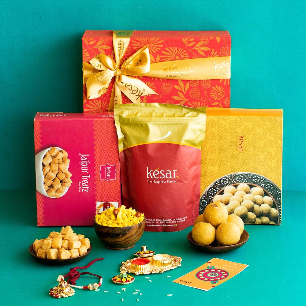  Winsome Besan Laddoo And Rakhi Combo