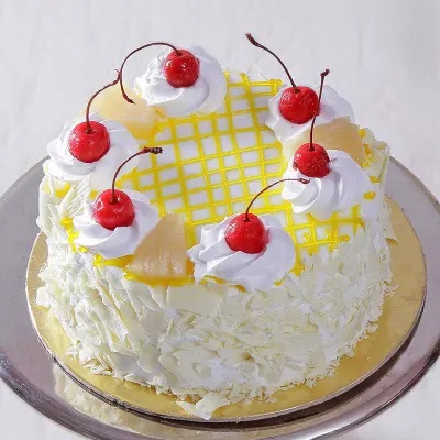  Classic Pineapple Cake with Cherry Toppings