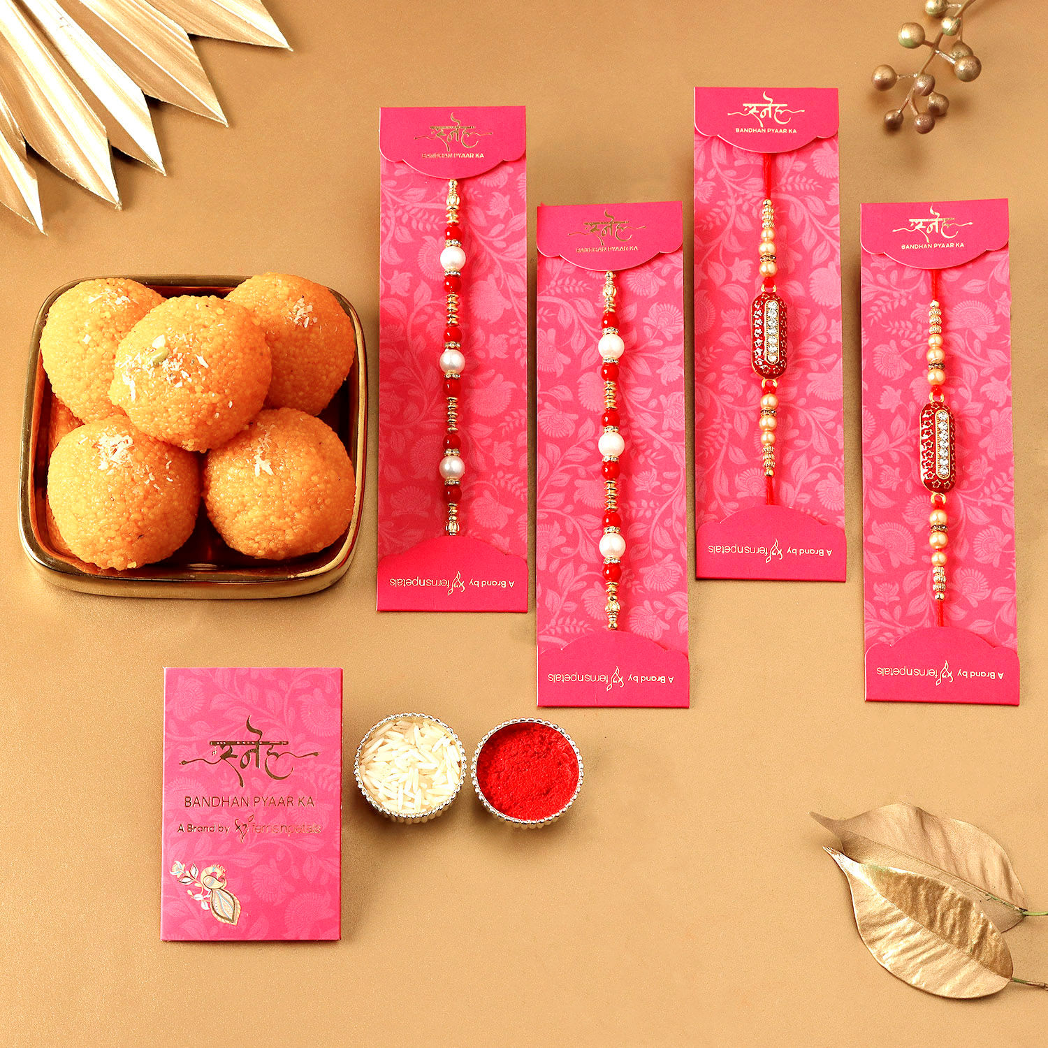  Ethnic & Pearl Rakhis With Moti Choor Laddu