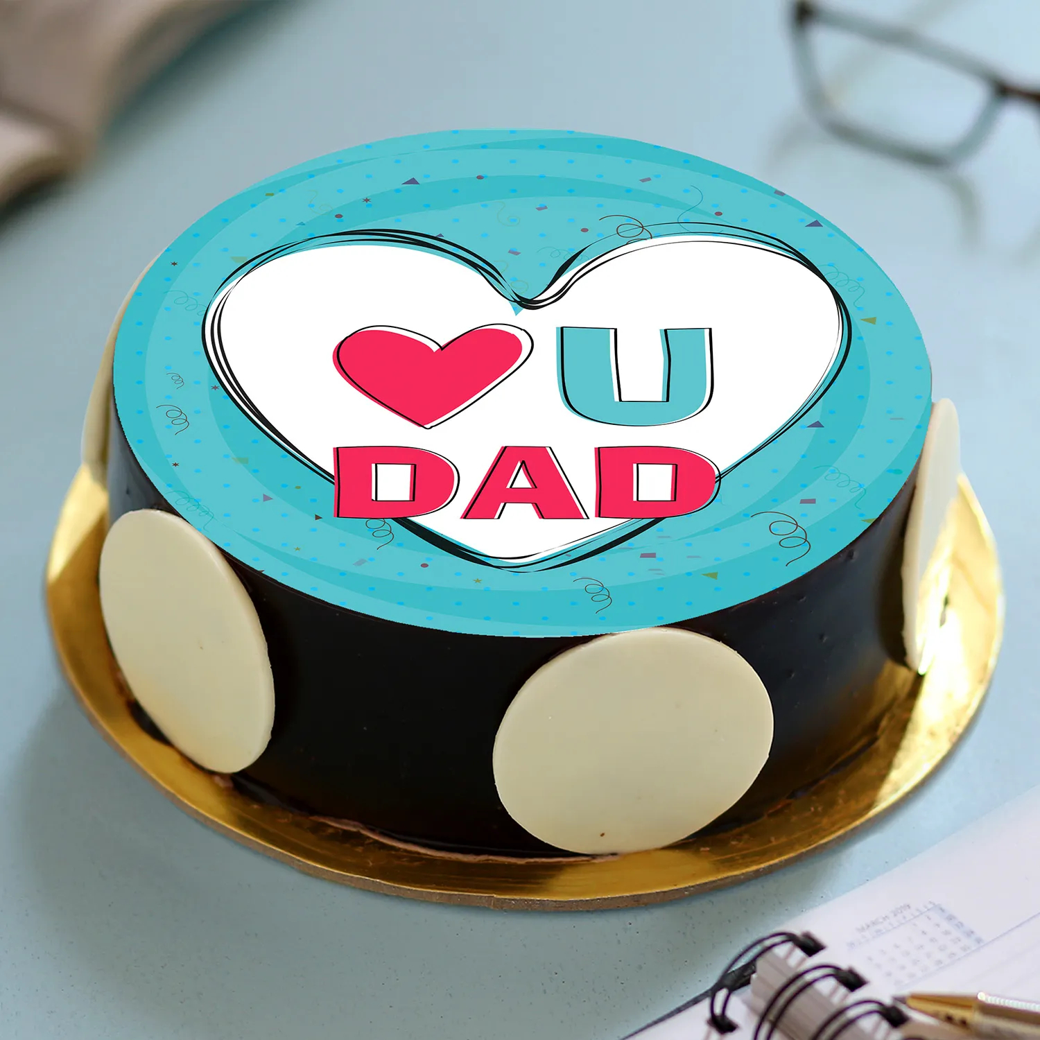  I Love You Dad Photo Cake