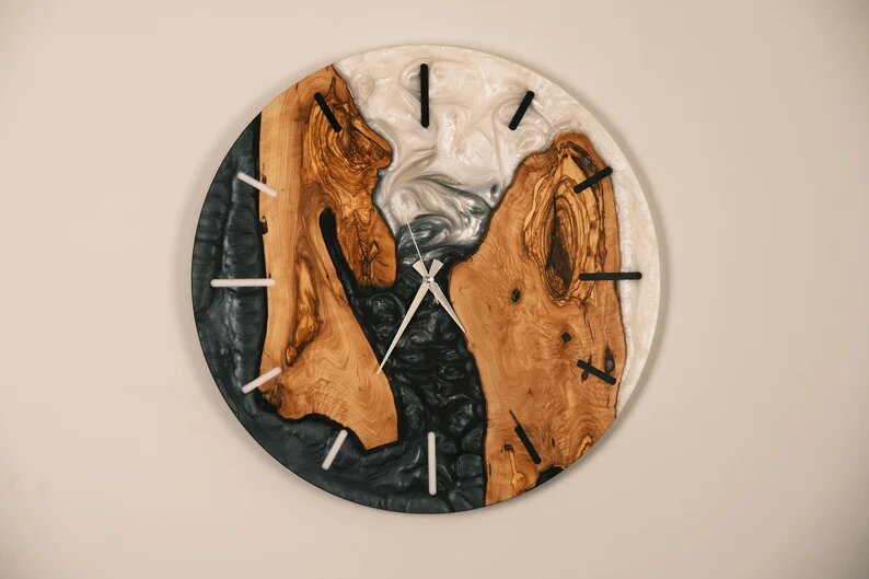  Custom Resin Wood Wall Clock
