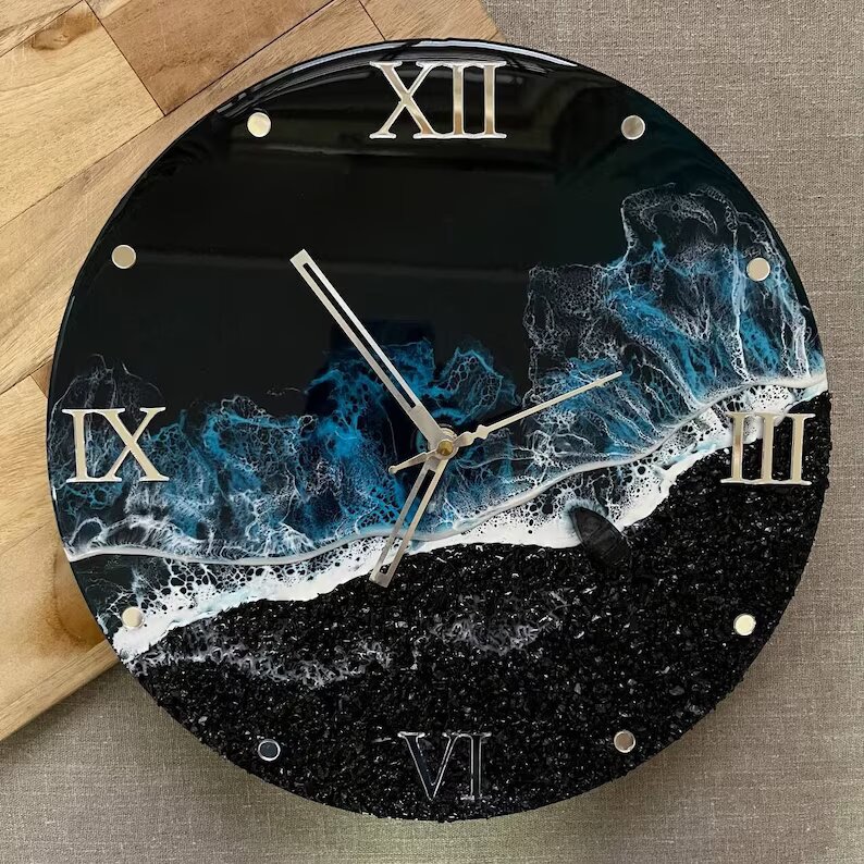  Resin Night Ocean Wall Clock