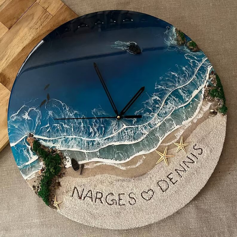  Resin Ocean Wall Clock