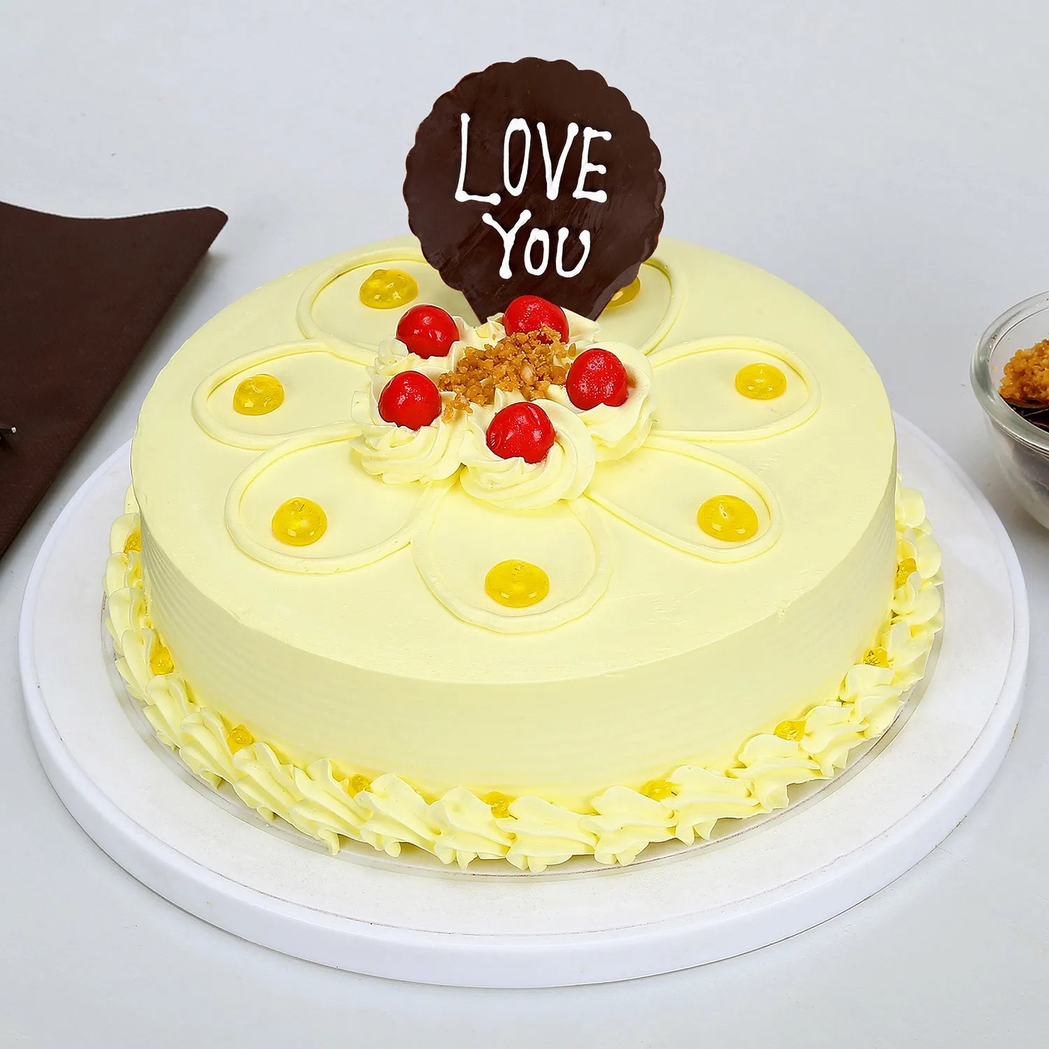  Love You Valentine Butterscotch Cake