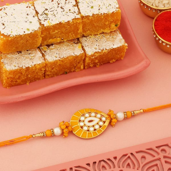  Delightful Rakhi And Barfi Hamper