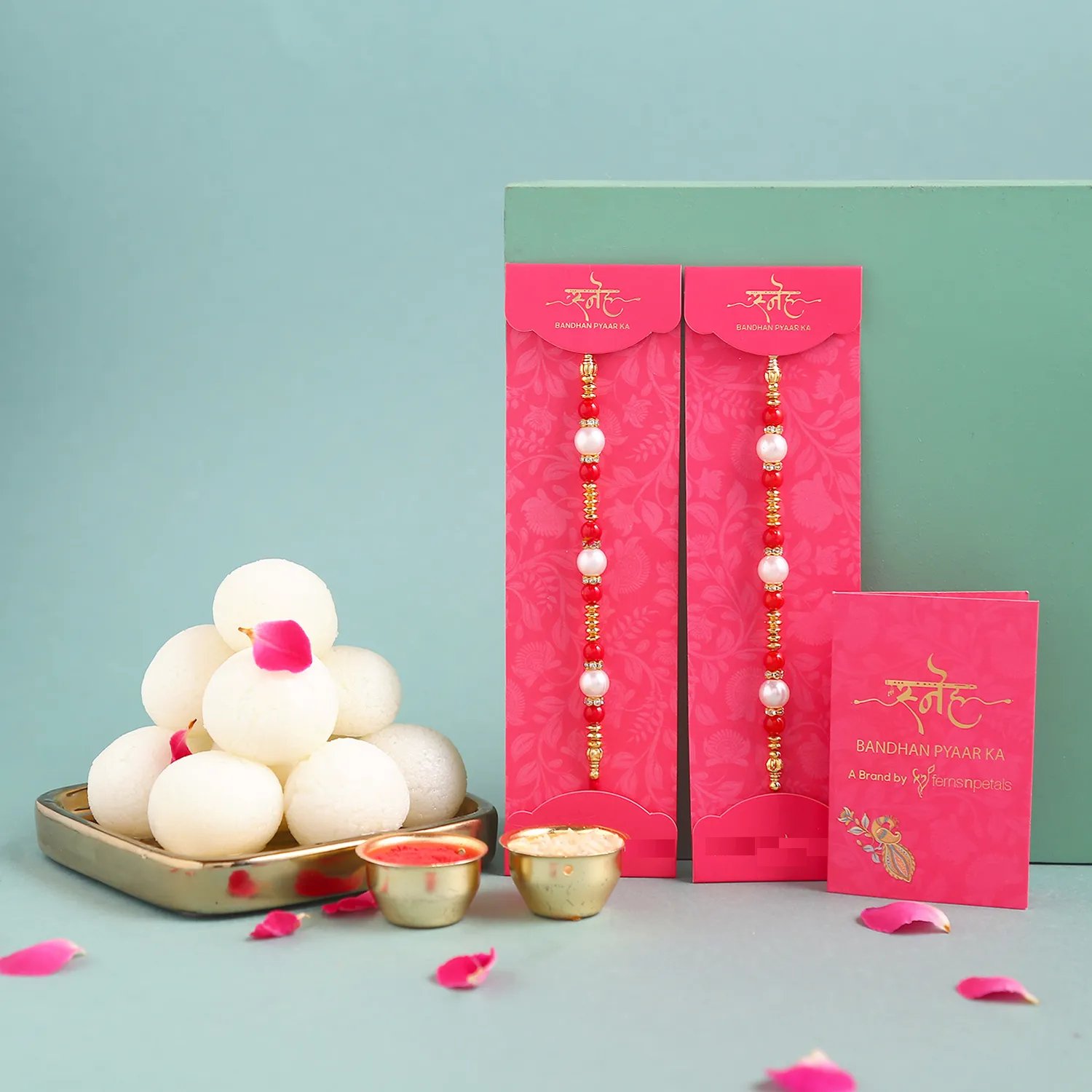  Pearl Rakhi Set And 1 Kg Rasgulla