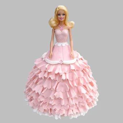  Pink Floral Barbie Cake