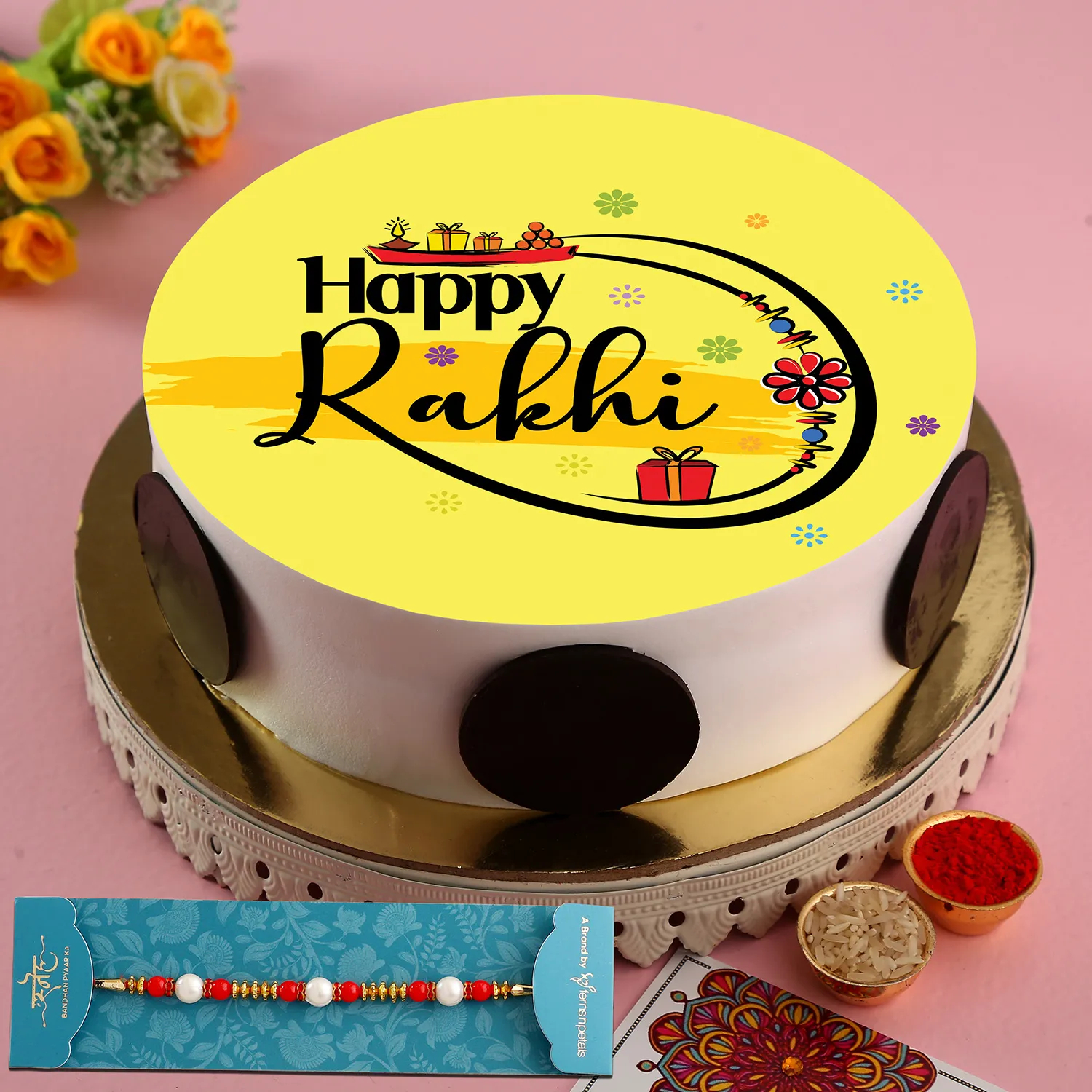  Rakshabandhan Special Pineapple Photo Cake