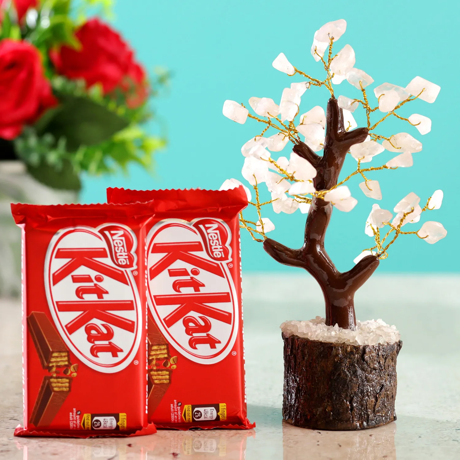  Rose Quartz Wish Tree & Kitkat