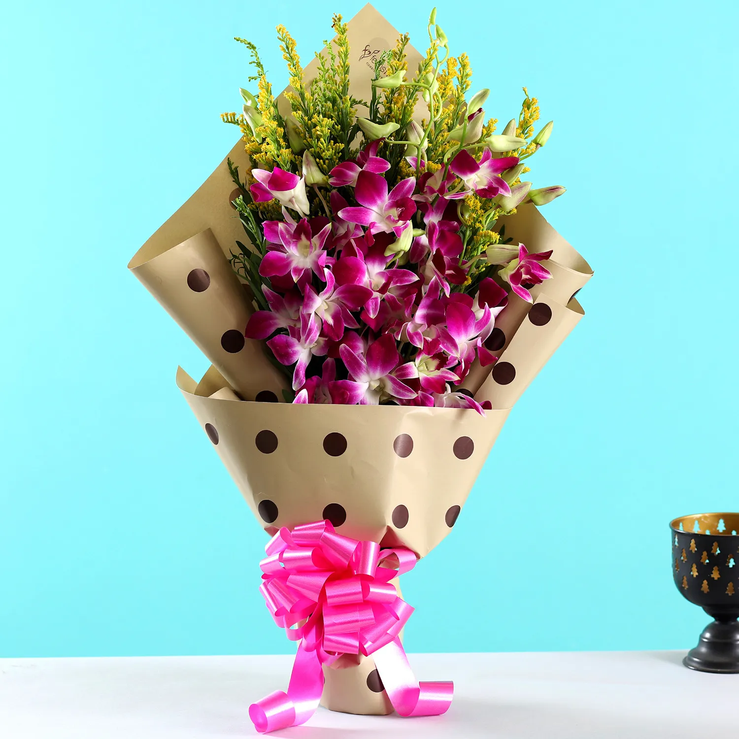  Six Purple Orchids Bouquet