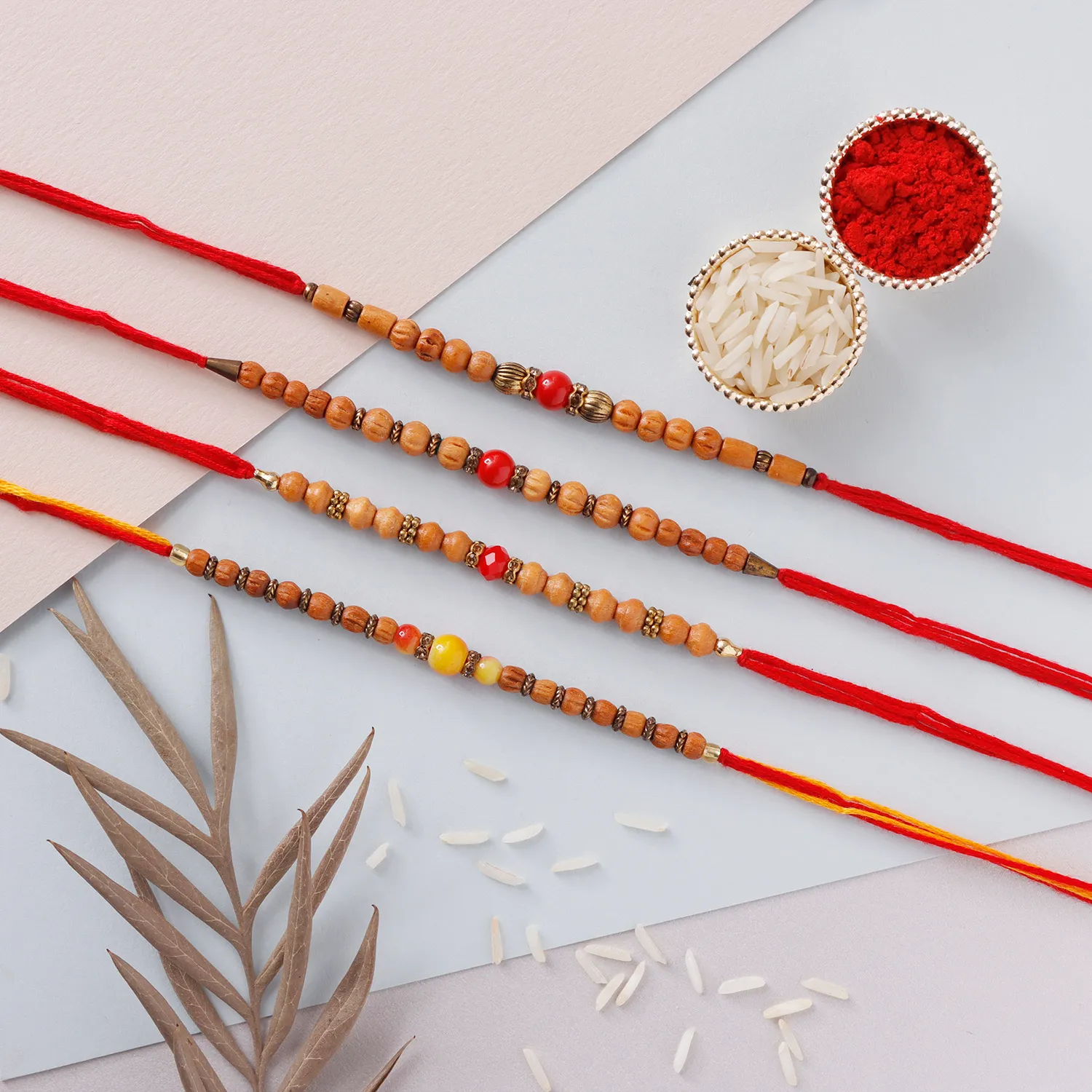  Sneh Designer Ethnic Beads Rakhis Set Of 4