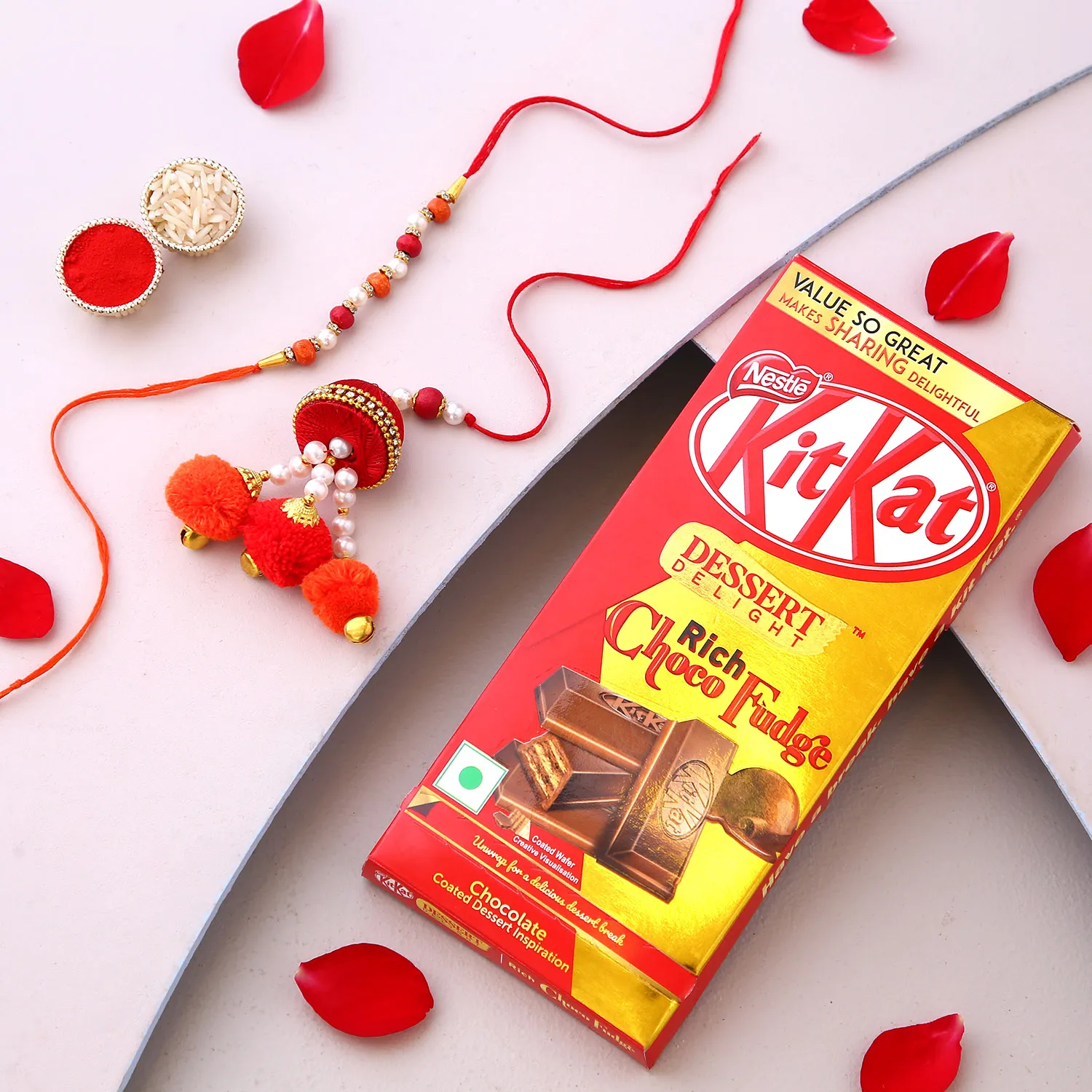  Sneh Pompom Bhaiya Bhabhi Rakhi N Kitkat Dessert Delight