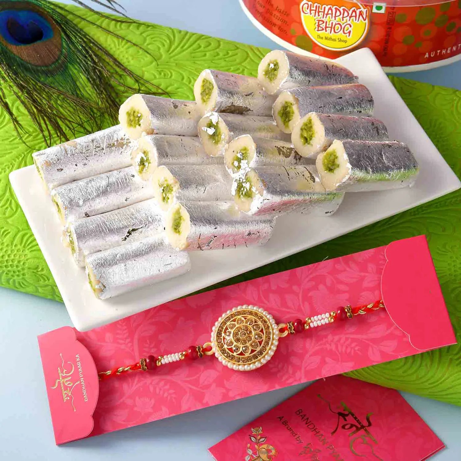  neh Royal Rajasthani Rakhi N Pista Kaju Roll