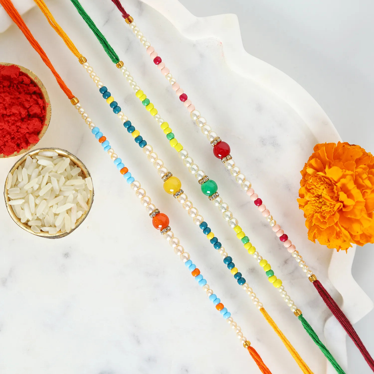  Sneh Vibrant Beads Rakhis Set Of 4