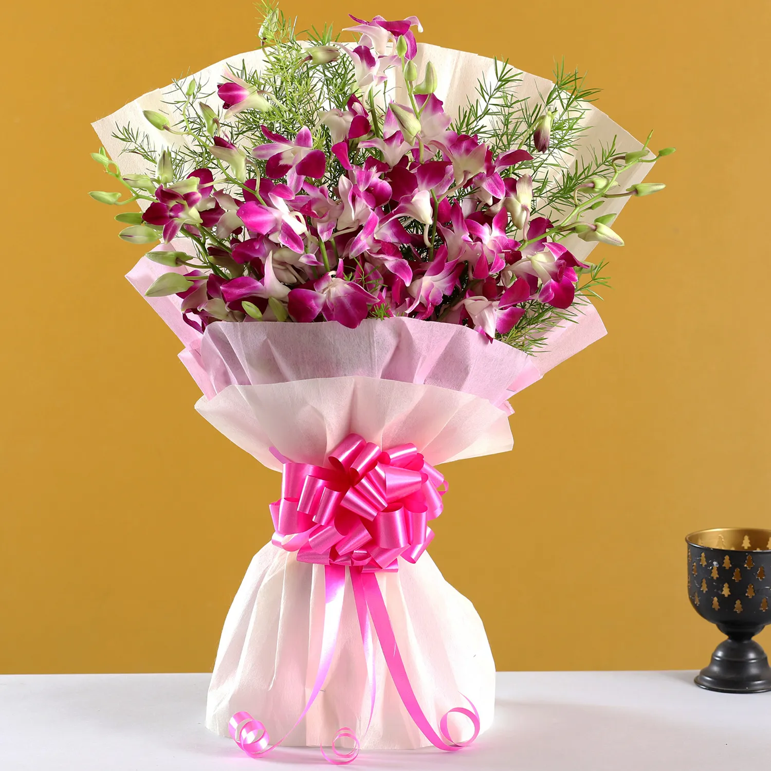  Ten Purple Orchids Bouquet